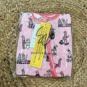 Sweet P Baby Co. 3-6month Bamboo Foldover Zippy Christmas Pattern NWT